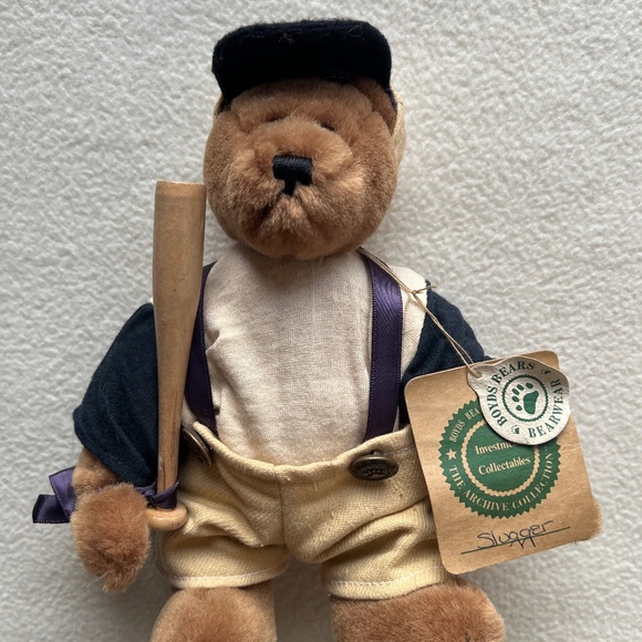 Boyds Bears 1998  “Slugger“ Lou Bearig – 8” Plush – Vintage with Tag - Picture 1 of 2